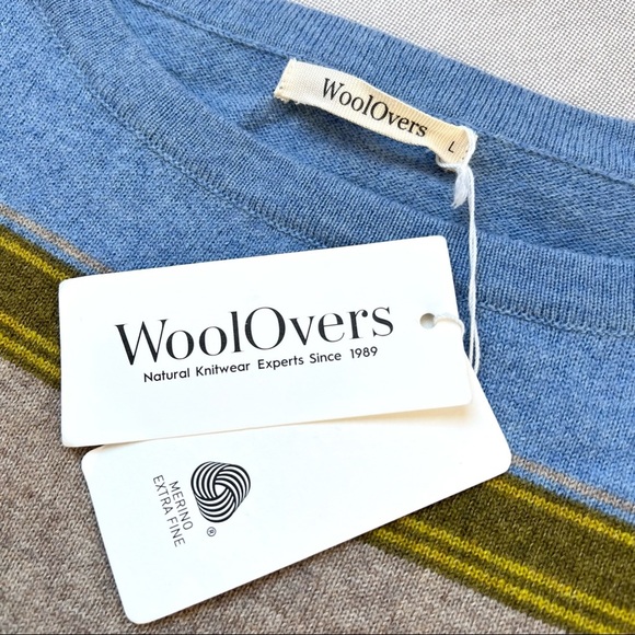 NWT Woolovers Multi Stripe Merino Wool Sweater - Picture 7 of 9